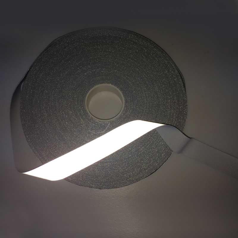 亮銀單面反光彈力包邊帶