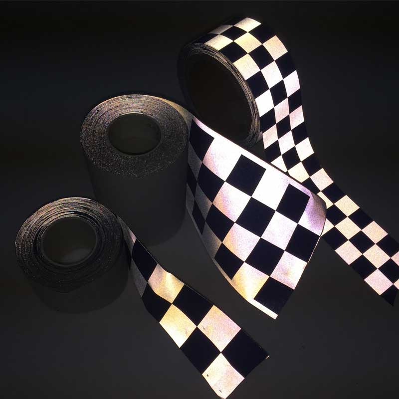 亮銀TC反光布印刷方格 安全警示服用方格反光帶