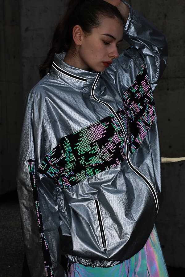 印花反光休閑夾克