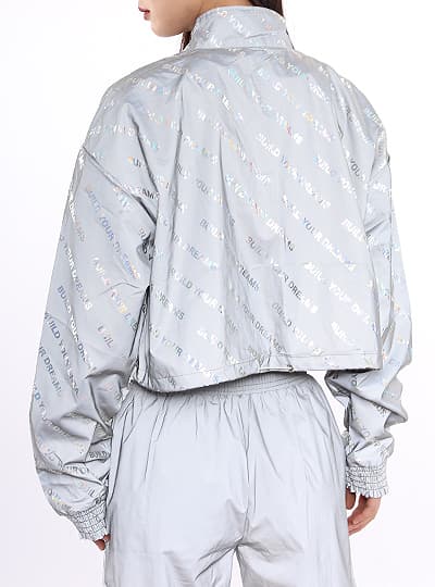 亮銀灰色運動服羽絨服反光面料